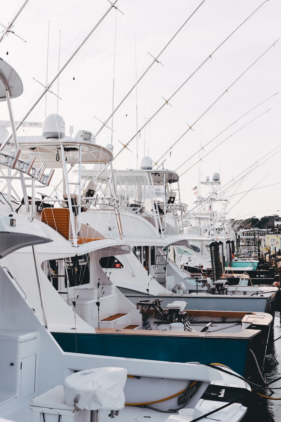 Marine surveyor inspecting a vessel at the dock